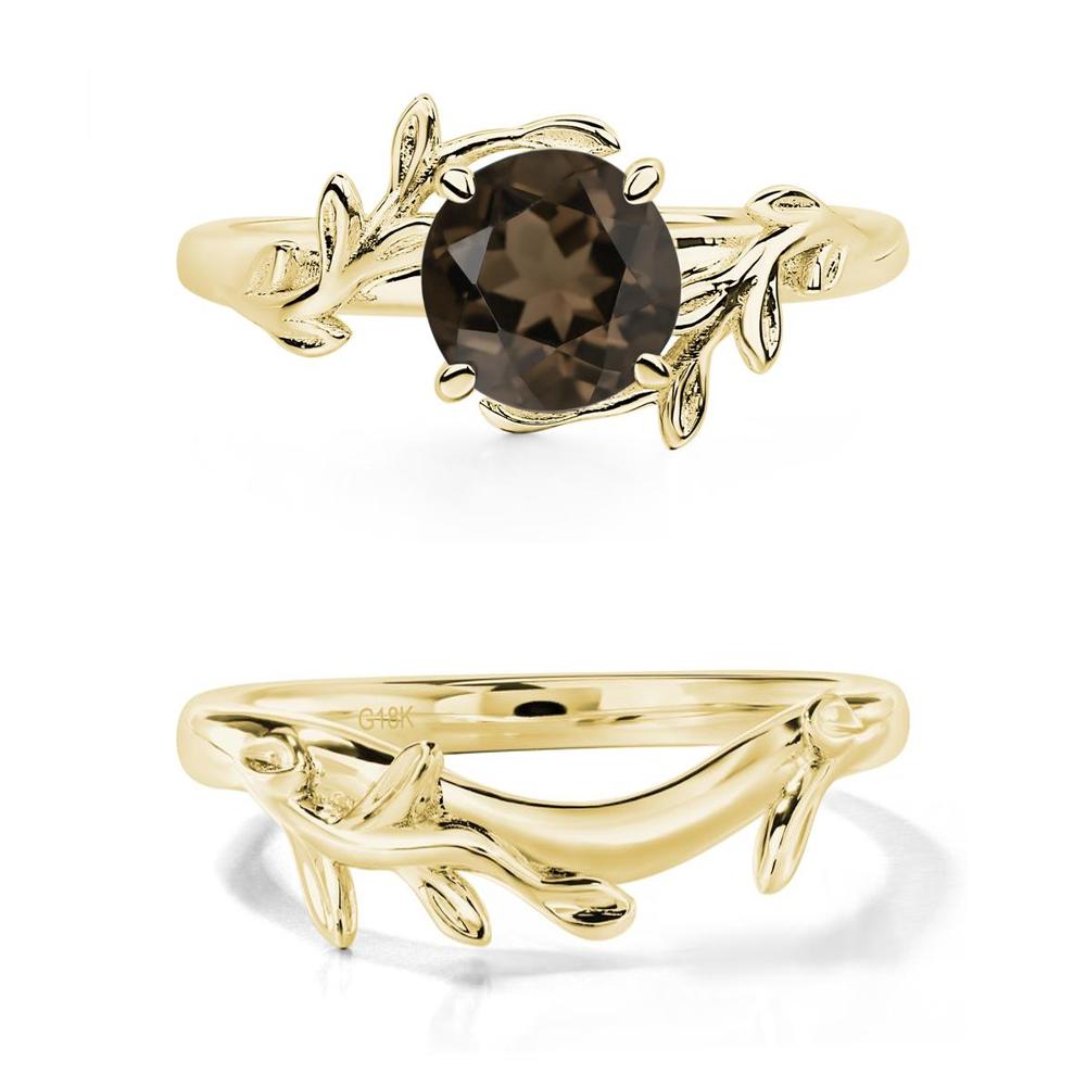 Smoky Quartz Vine Engagement Ring - LUO Jewelry #metal_xxxxx