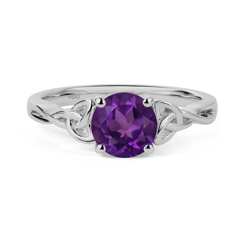 Round Cut Amethyst Celtic Ring - LUO Jewelry #metal_platinum