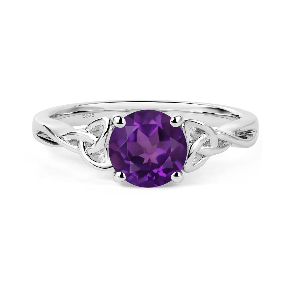 Round Cut Amethyst Celtic Ring - LUO Jewelry #metal_sterling silver