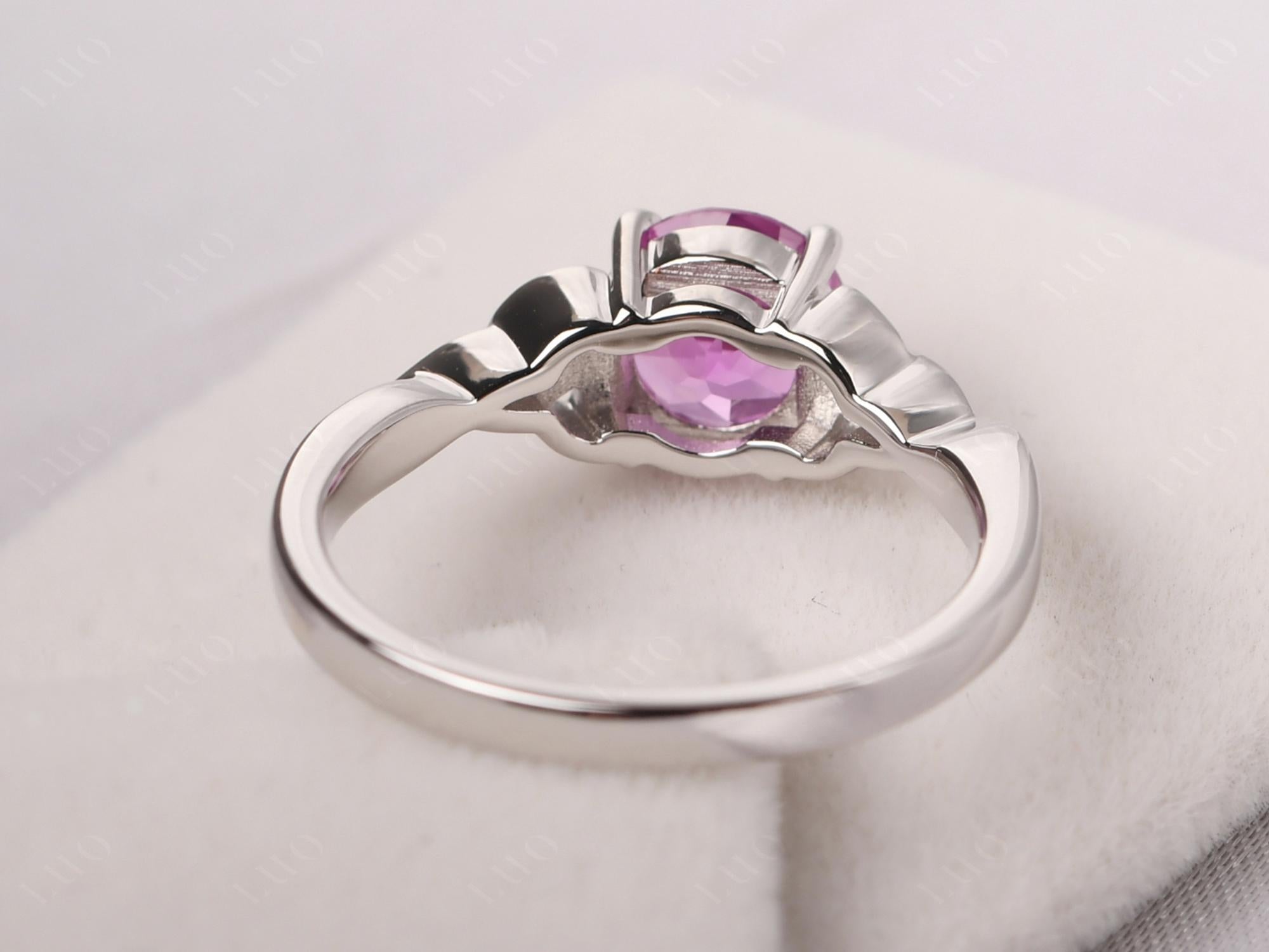 Round Cut Pink Sapphire Celtic Ring - LUO Jewelry 