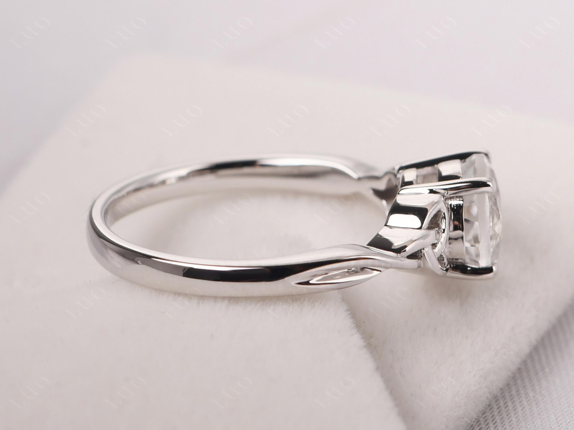 Round Cut White Topaz Celtic Ring - LUO Jewelry 