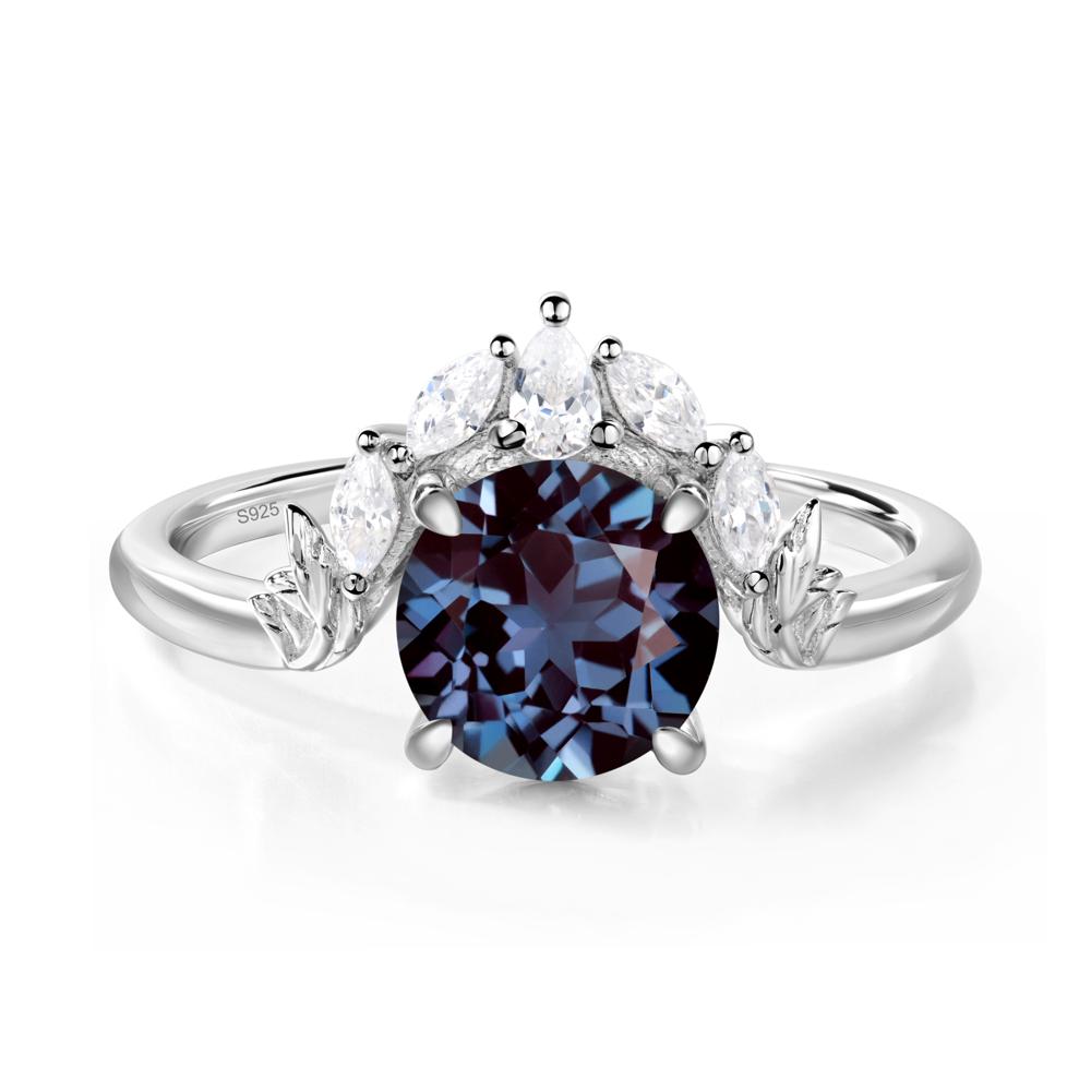 Alexandrite Ring with Marquise Side Stone - LUO Jewelry #metal_sterling silver