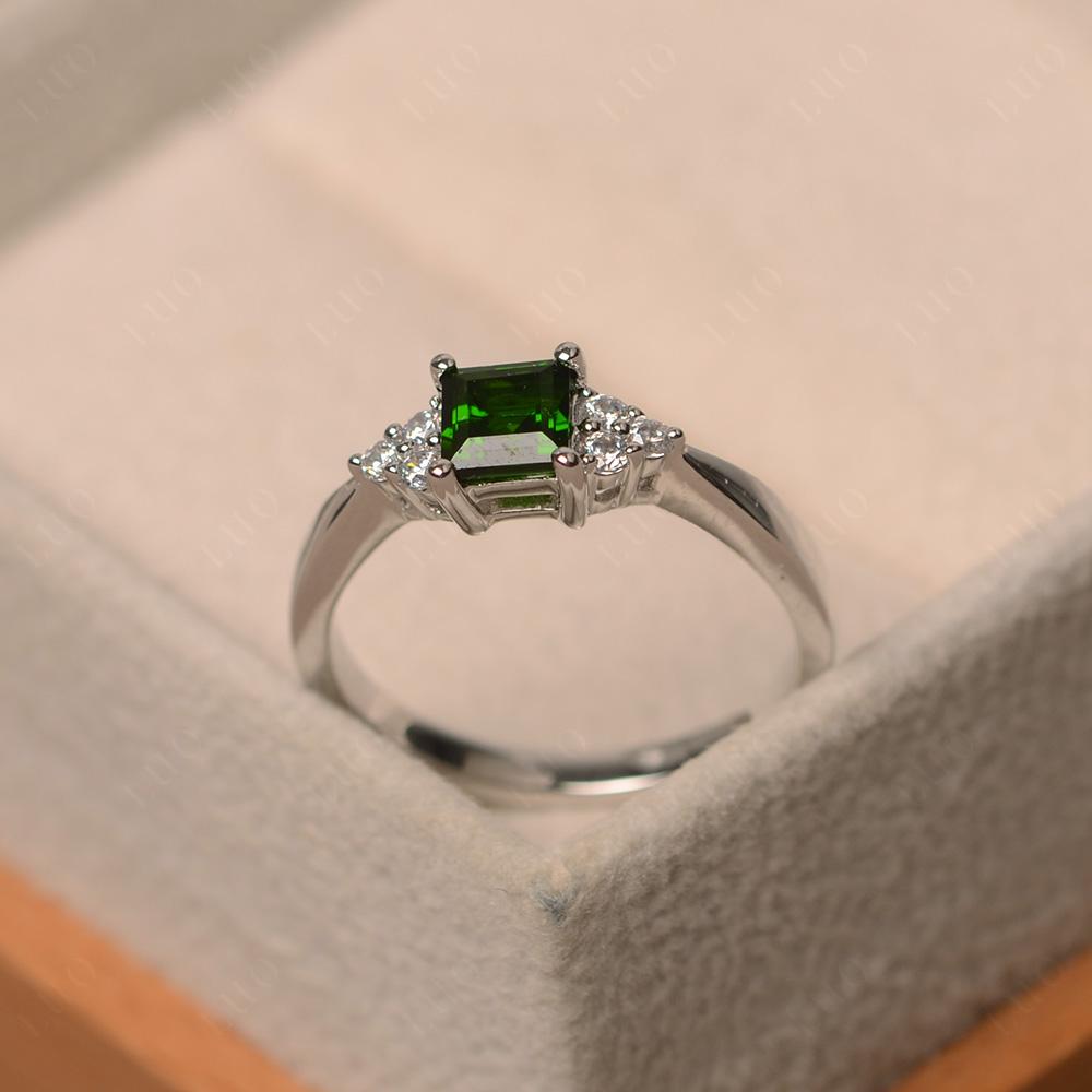 Square Cut Diopside Petite Ring - LUO Jewelry 