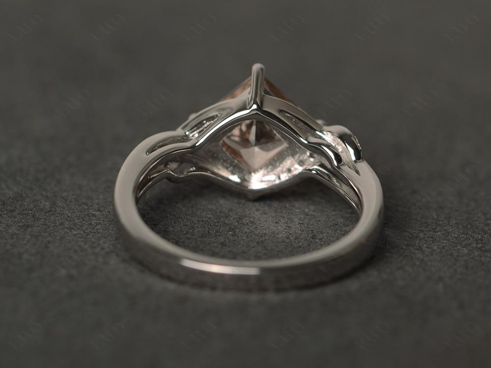 Morganite Kite Set Princess Cut Ring - LUO Jewelry 