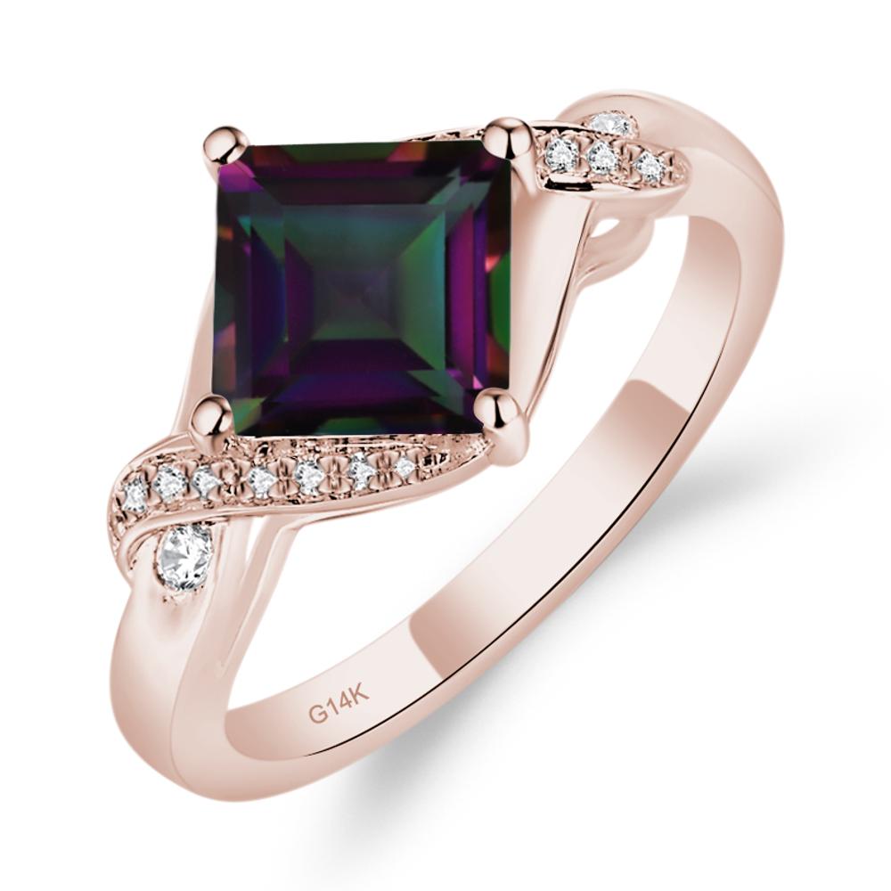 Mystic Topaz Twisted Promise Ring - LUO Jewelry #metal_14k rose gold