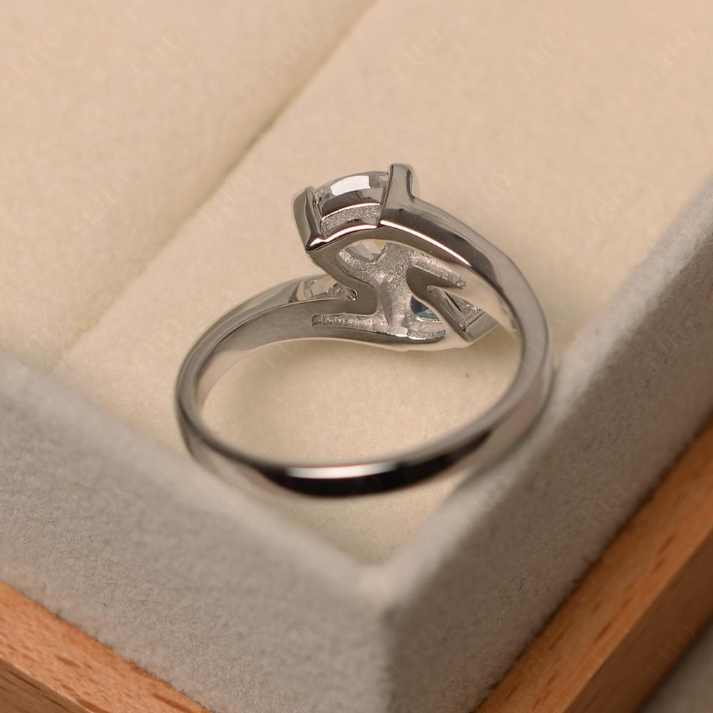 Alexandrite and White Topaz Two Stone Bypass Ring - LUO Jewelry 