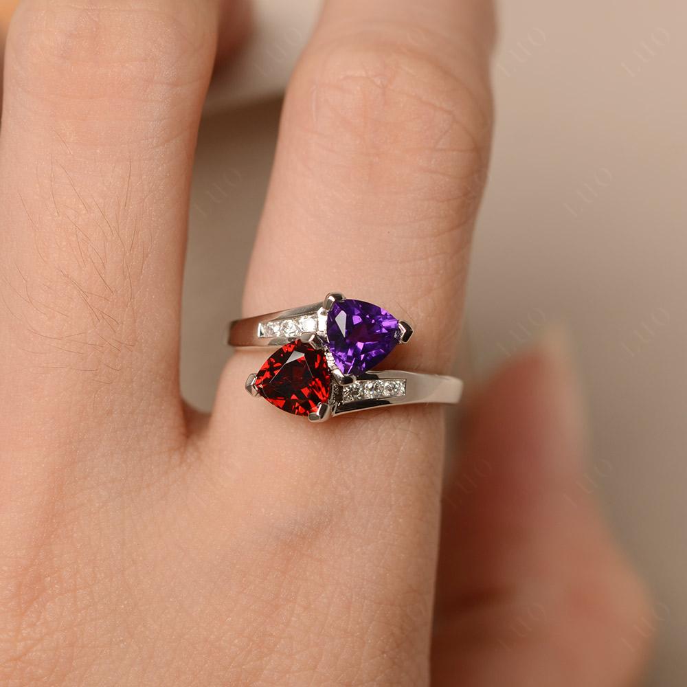 Garnet and Amethyst Ring - LUO Jewelry 