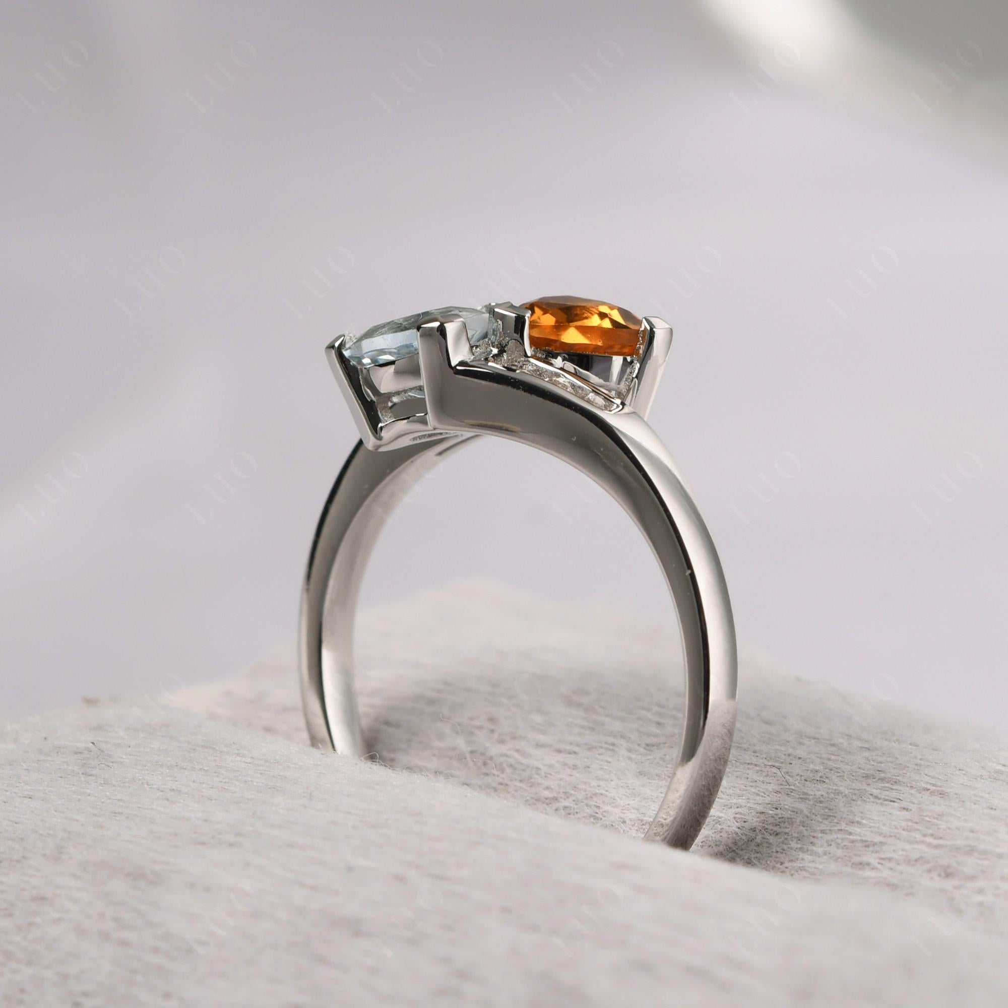 Citrine and Aquamarine Ring - LUO Jewelry 