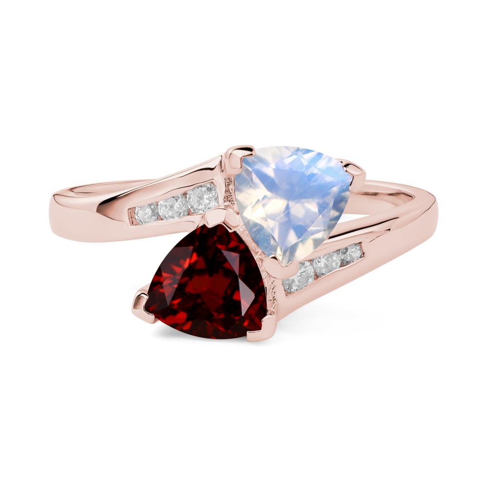 Moonstone and Garnet Ring - LUO Jewelry #metal_18k rose gold