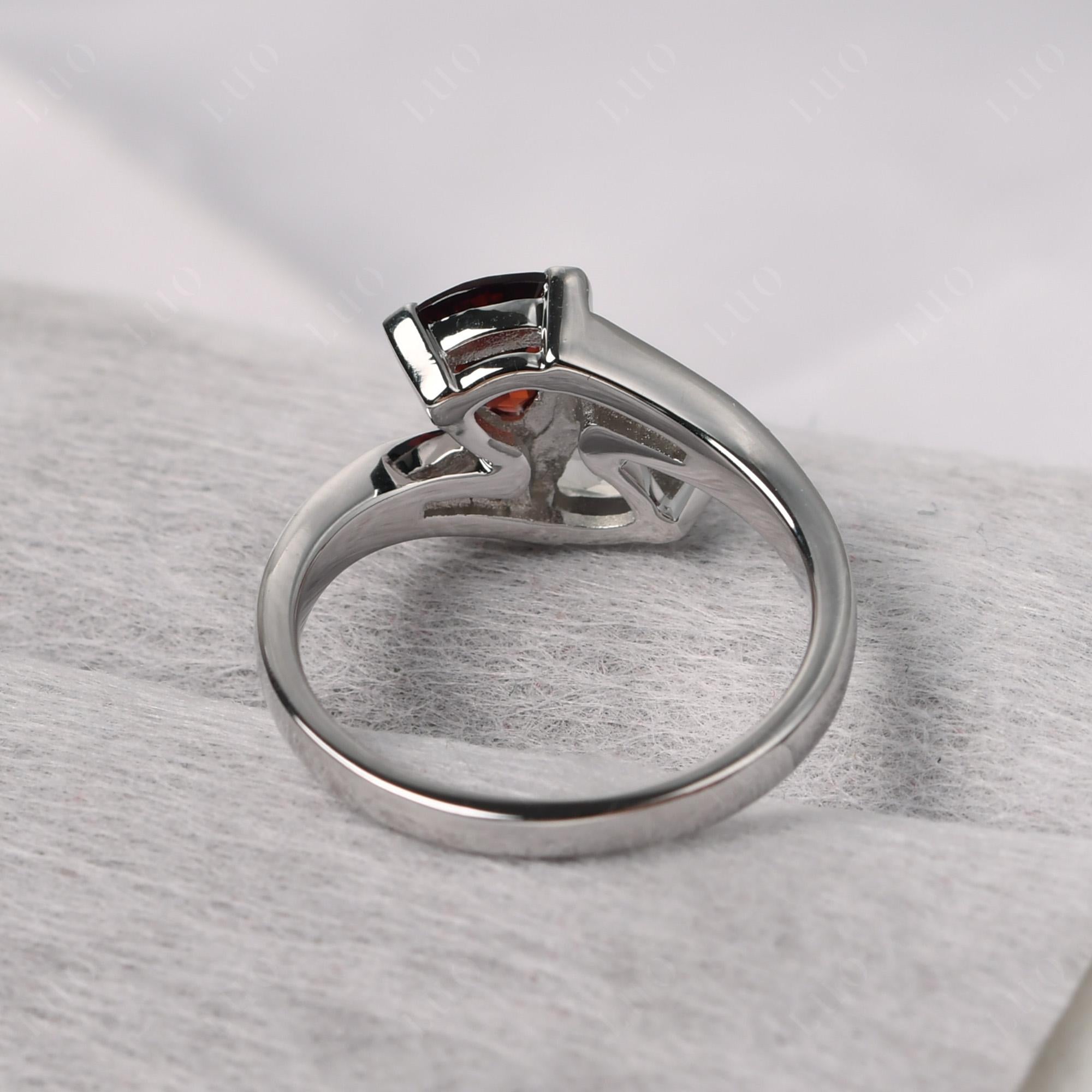 Moonstone and Garnet Ring - LUO Jewelry 