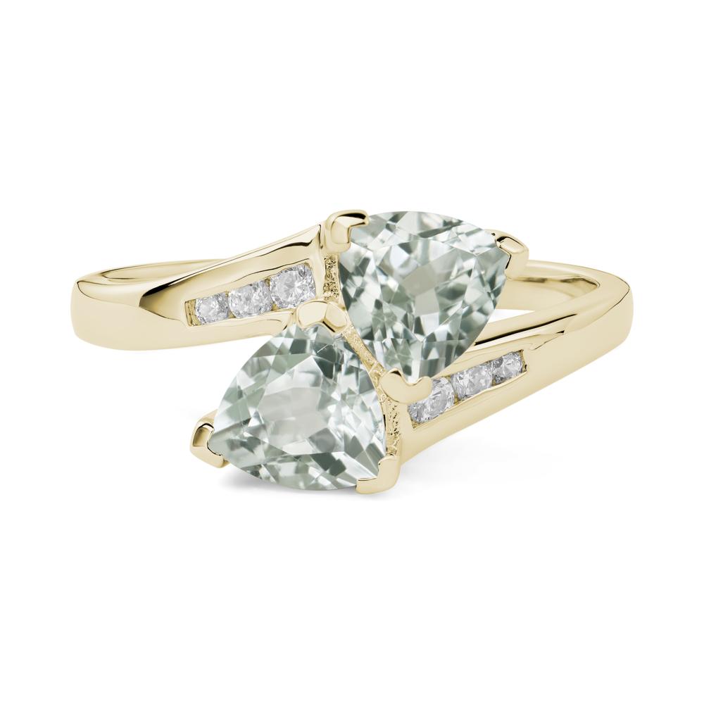 Green Amethyst Bypass Ring - LUO Jewelry #metal_14k yellow gold