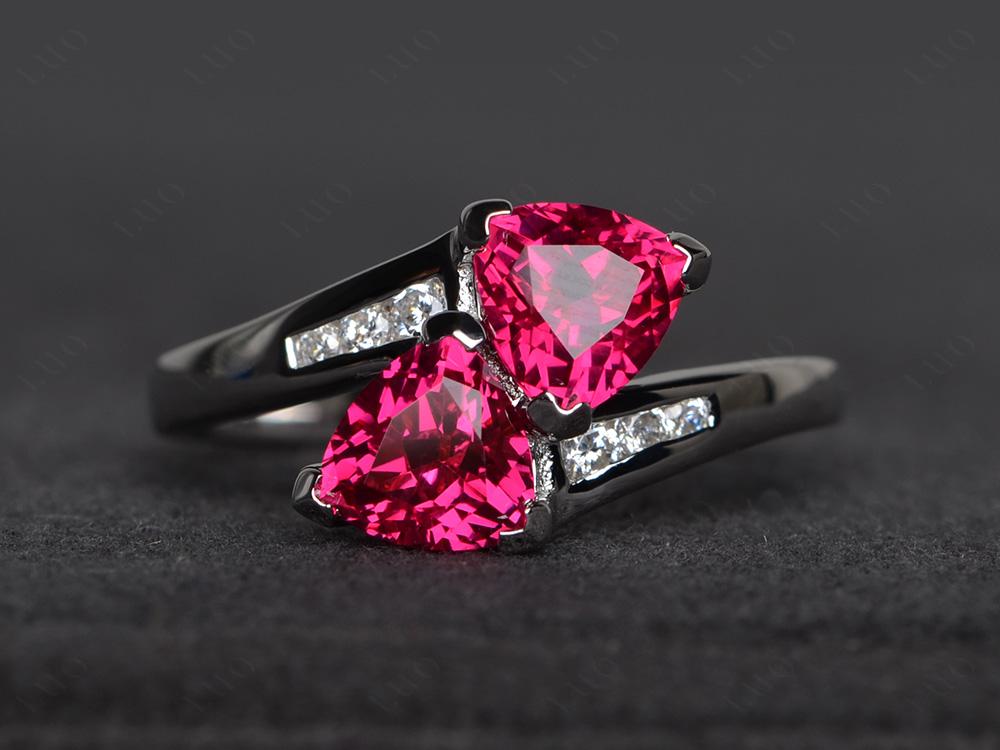 2 Stone Ruby Mothers Ring - LUO Jewelry 