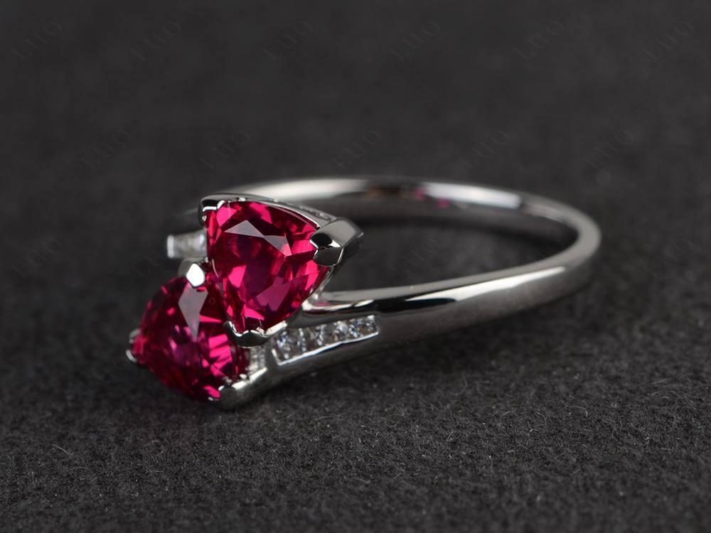 2 Stone Ruby Mothers Ring - LUO Jewelry 