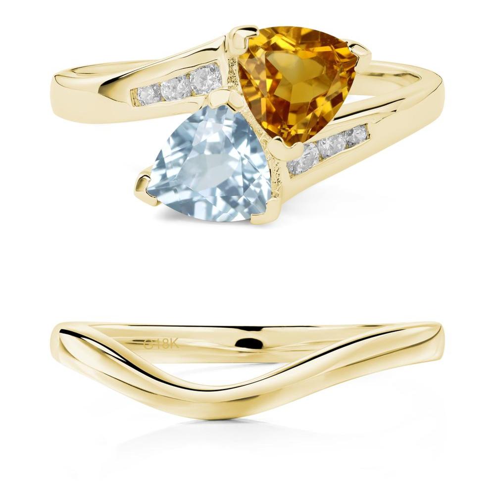 Citrine and Aquamarine Ring - LUO Jewelry #metal_xxxxx