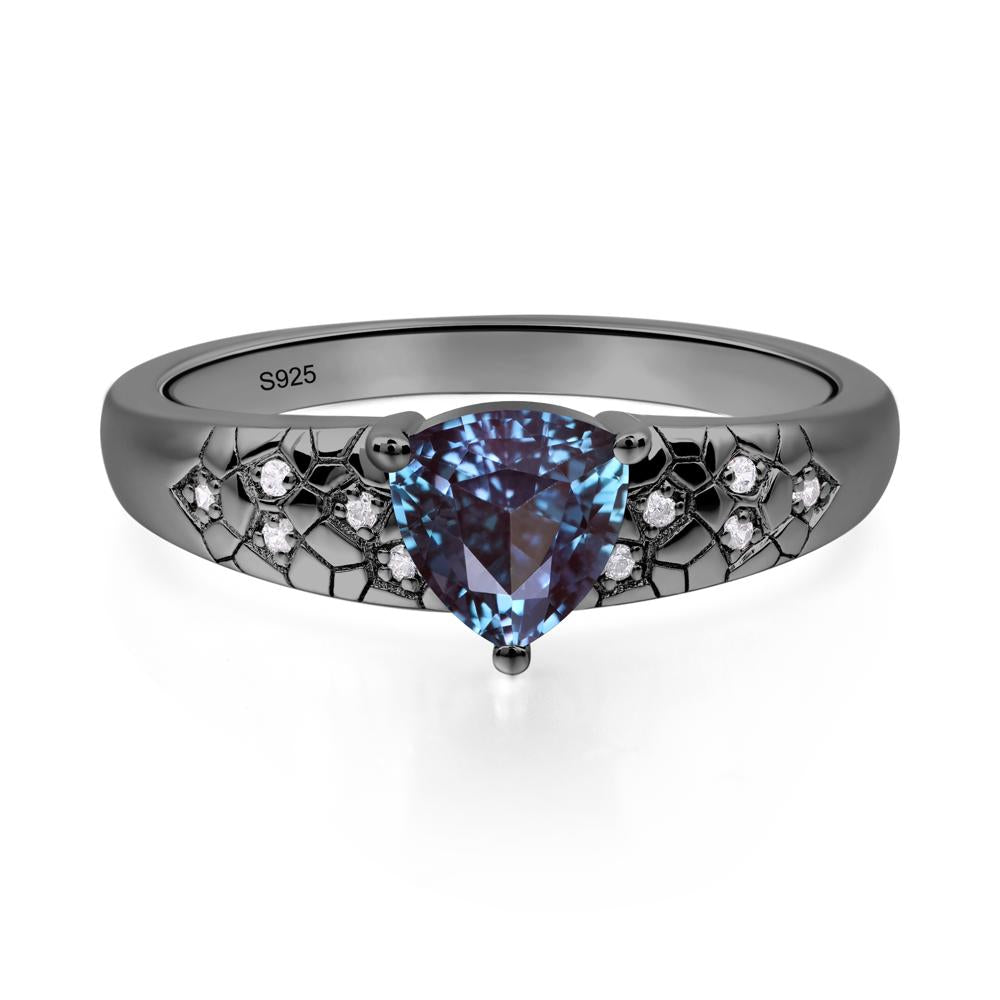 Alexandrite Cracked Ring | LUO Jewelry #metal_black finish sterling silver