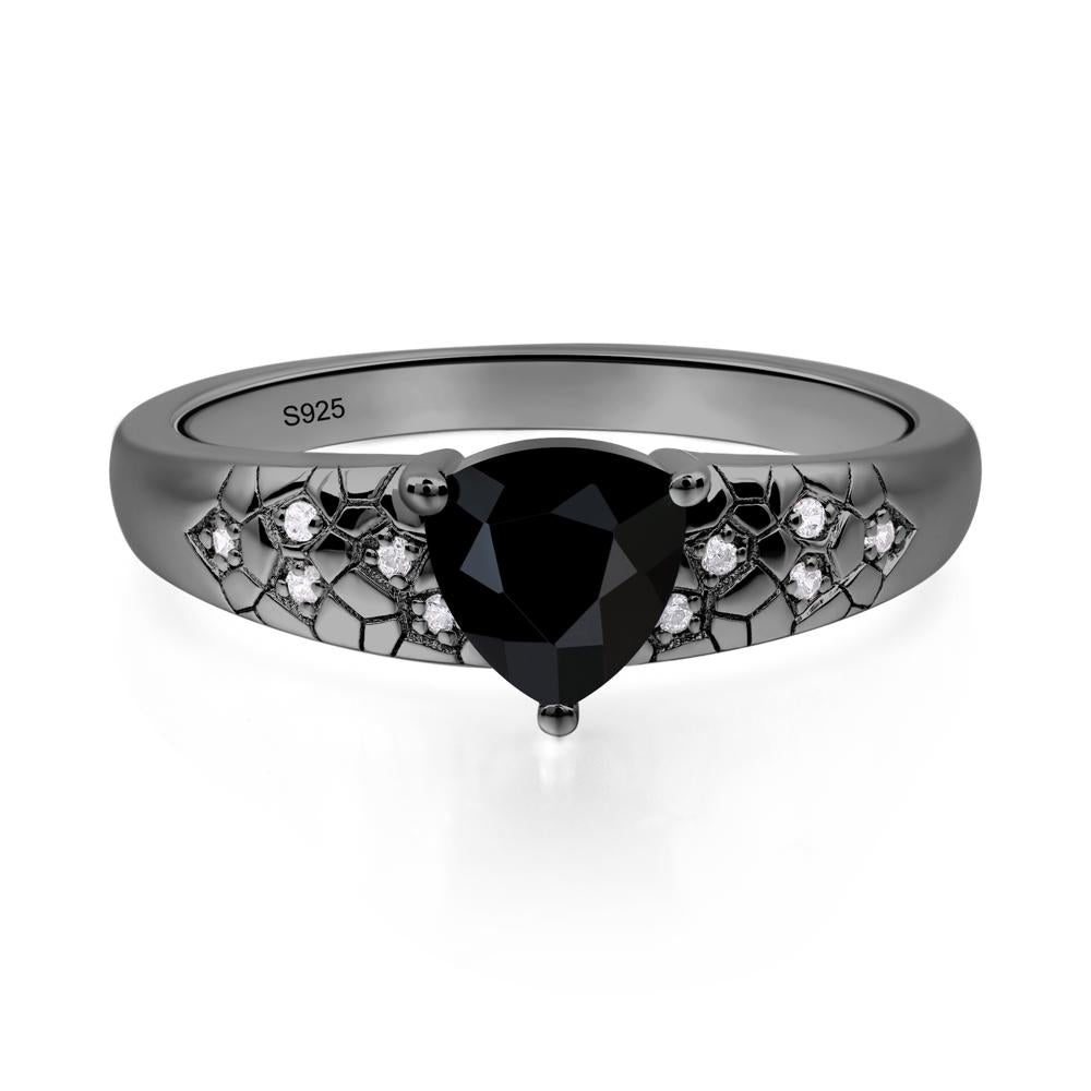 Black Spinel Cracked Ring | LUO Jewelry #metal_black finish sterling silver