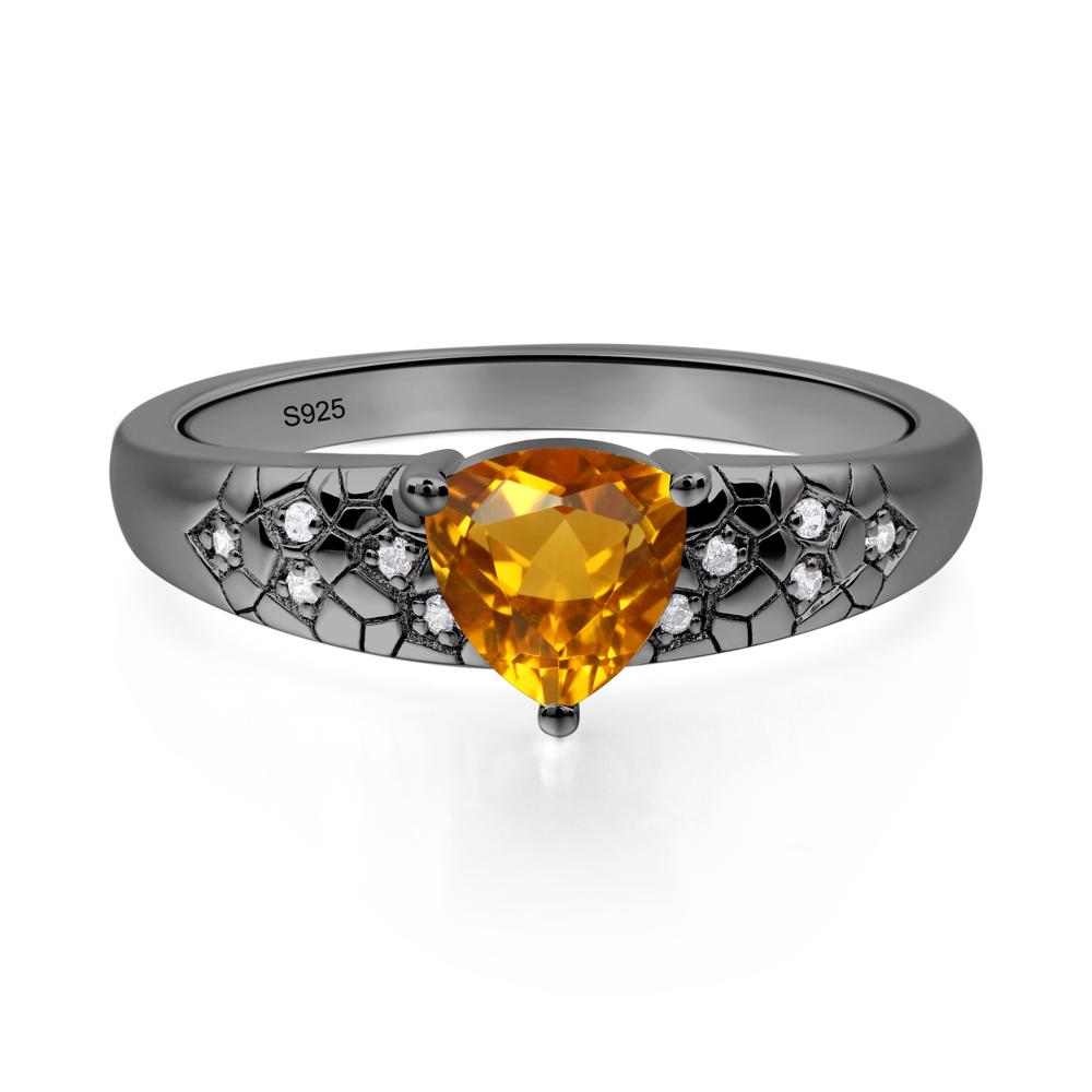 Citrine Cracked Ring | LUO Jewelry #metal_black finish sterling silver