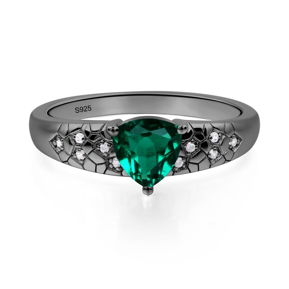 Emerald Cracked Ring | LUO Jewelry #metal_black finish sterling silver