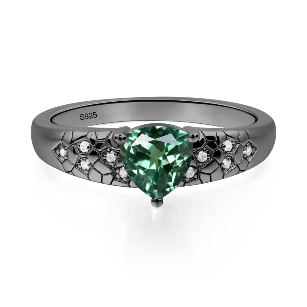 Green Sapphire Cracked Ring | LUO Jewelry #metal_black finish sterling silver