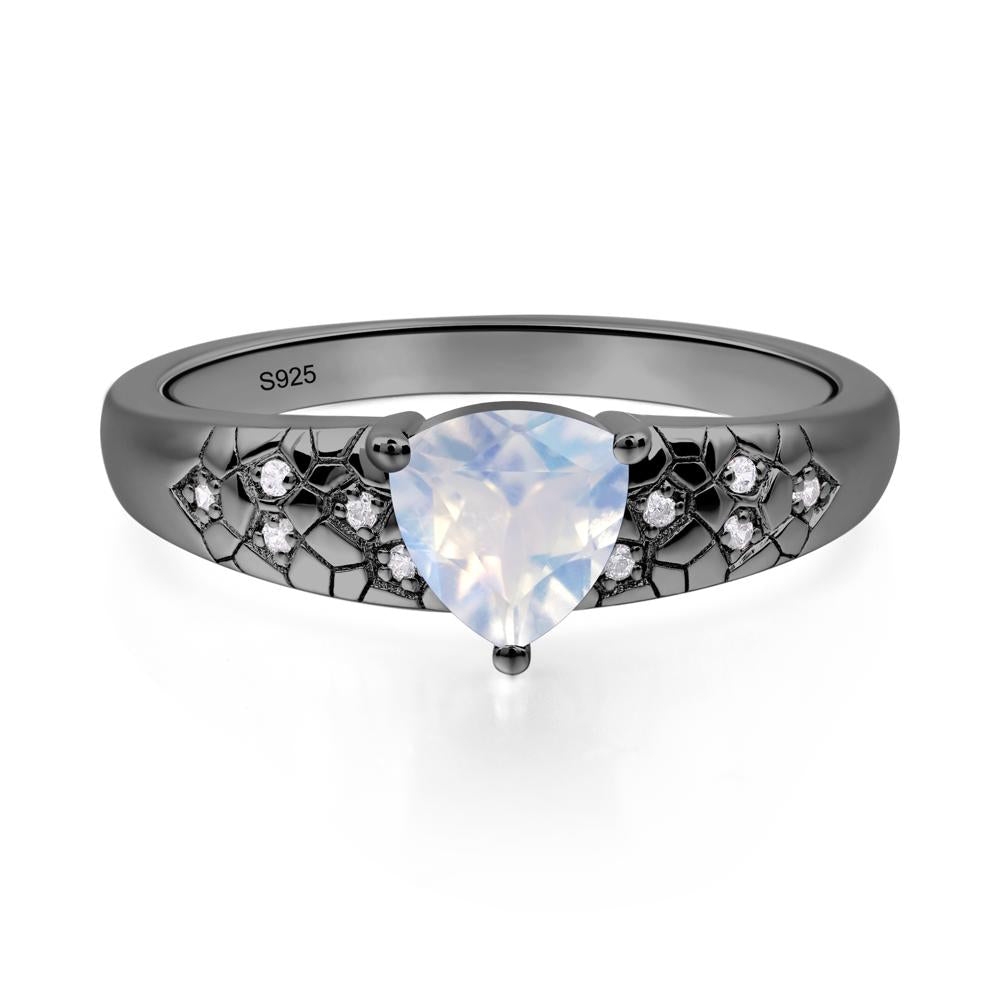 Moonstone Cracked Ring | LUO Jewelry #metal_black finish sterling silver