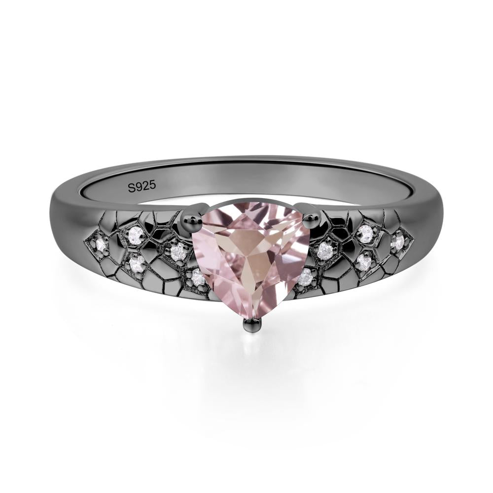 Morganite Cracked Ring | LUO Jewelry #metal_black finish sterling silver