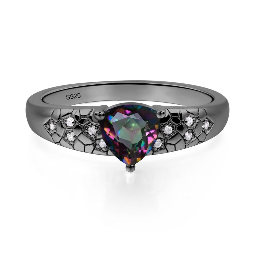 Mystic Topaz Cracked Ring | LUO Jewelry #metal_black finish sterling silver