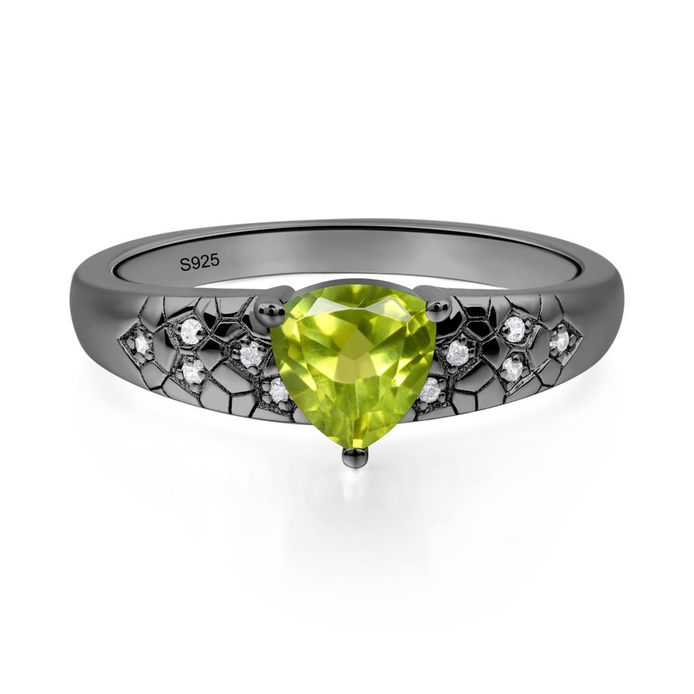 Peridot Cracked Ring | LUO Jewelry #metal_black finish sterling silver