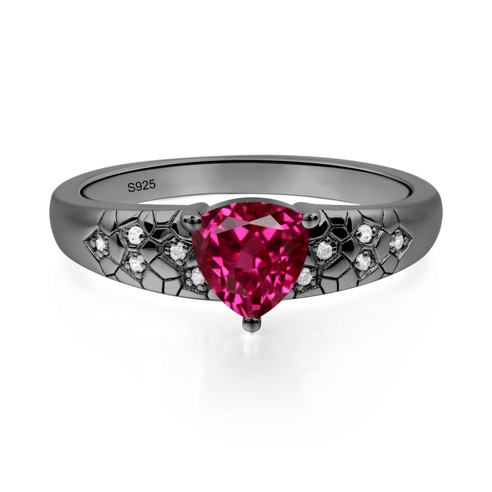 Ruby Cracked Ring | LUO Jewelry #metal_black finish sterling silver