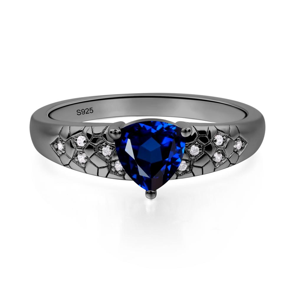 Sapphire Cracked Ring | LUO Jewelry #metal_black finish sterling silver
