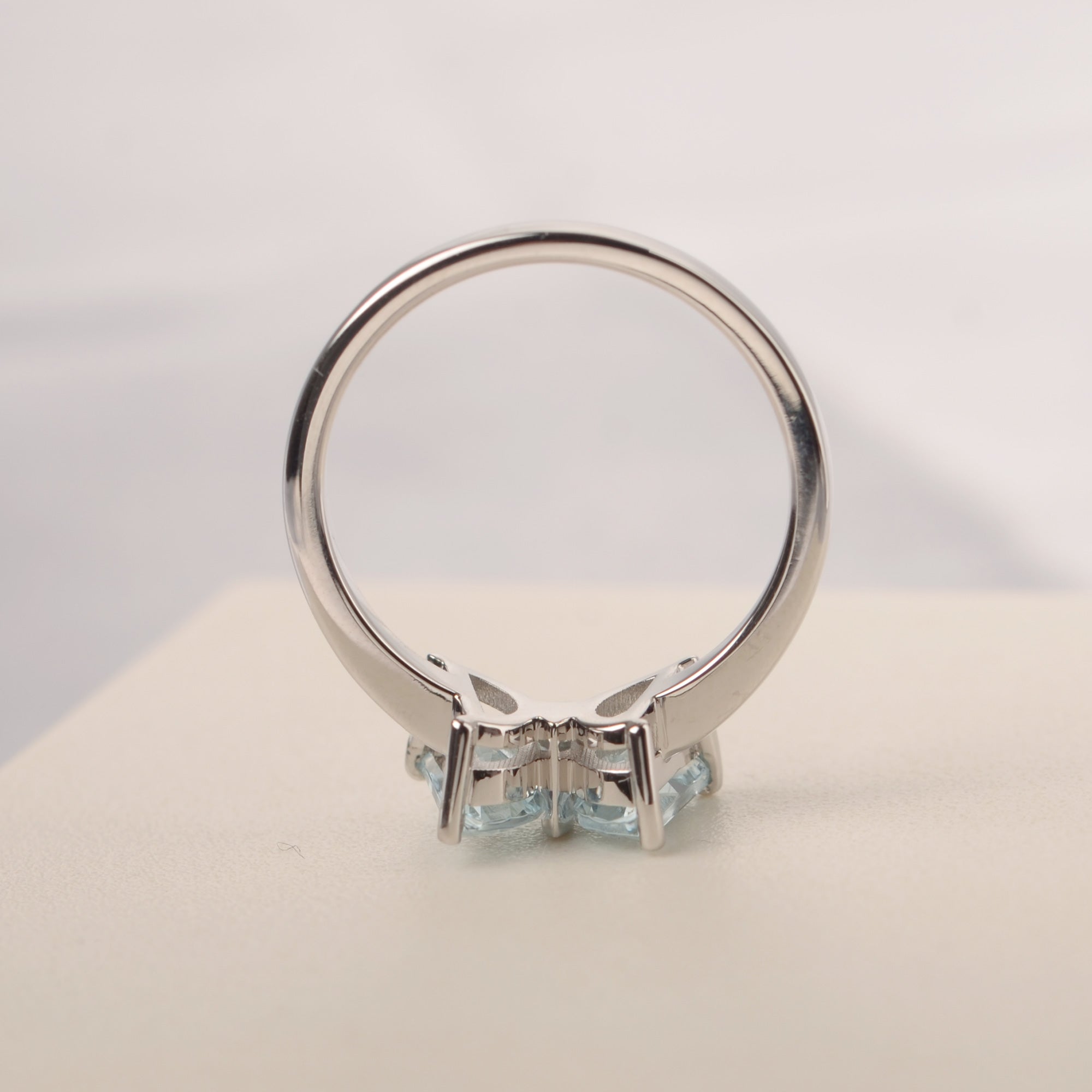 Minimalism Butterfly Aquamarine Ring