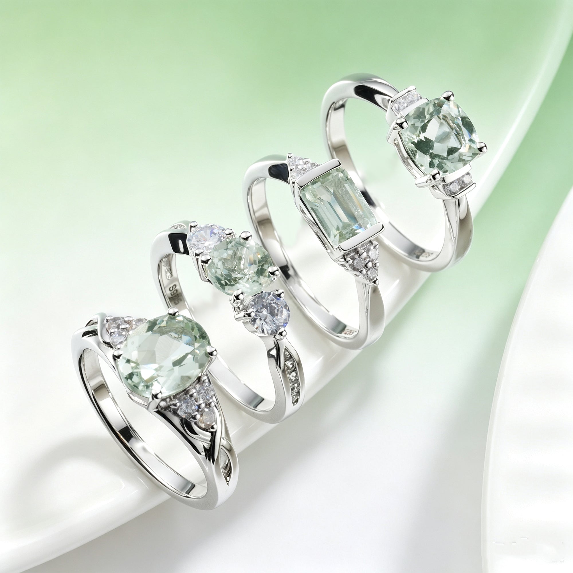 Green Amethyst Rings
