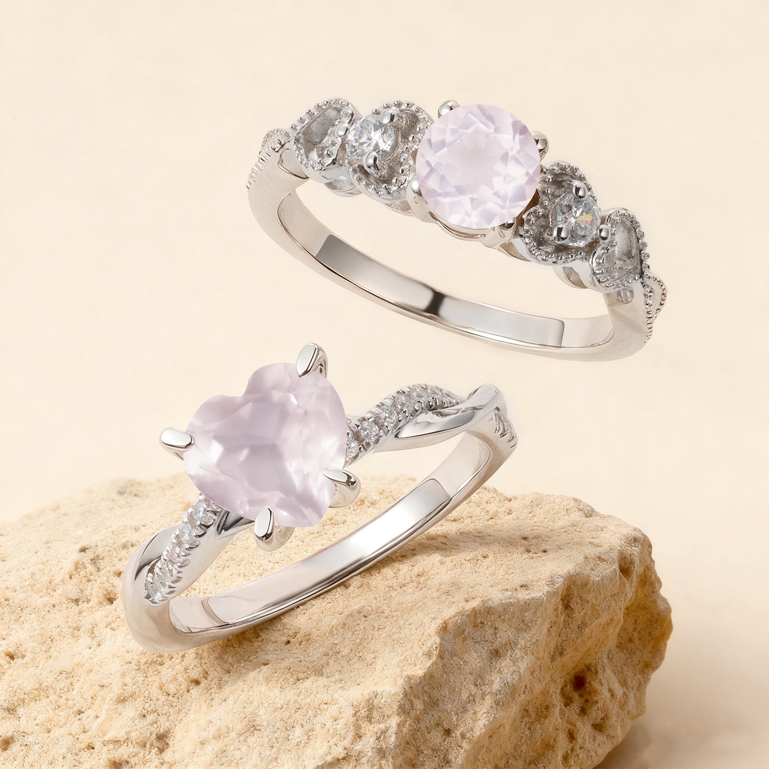 Rose Quartz Rings