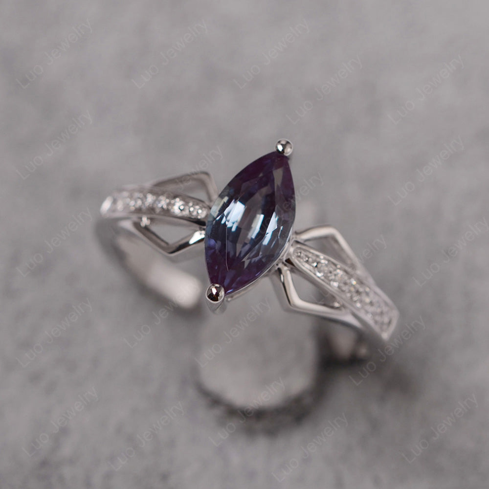 Marquise Alexandrite Engagement Ring - LUO Jewelry