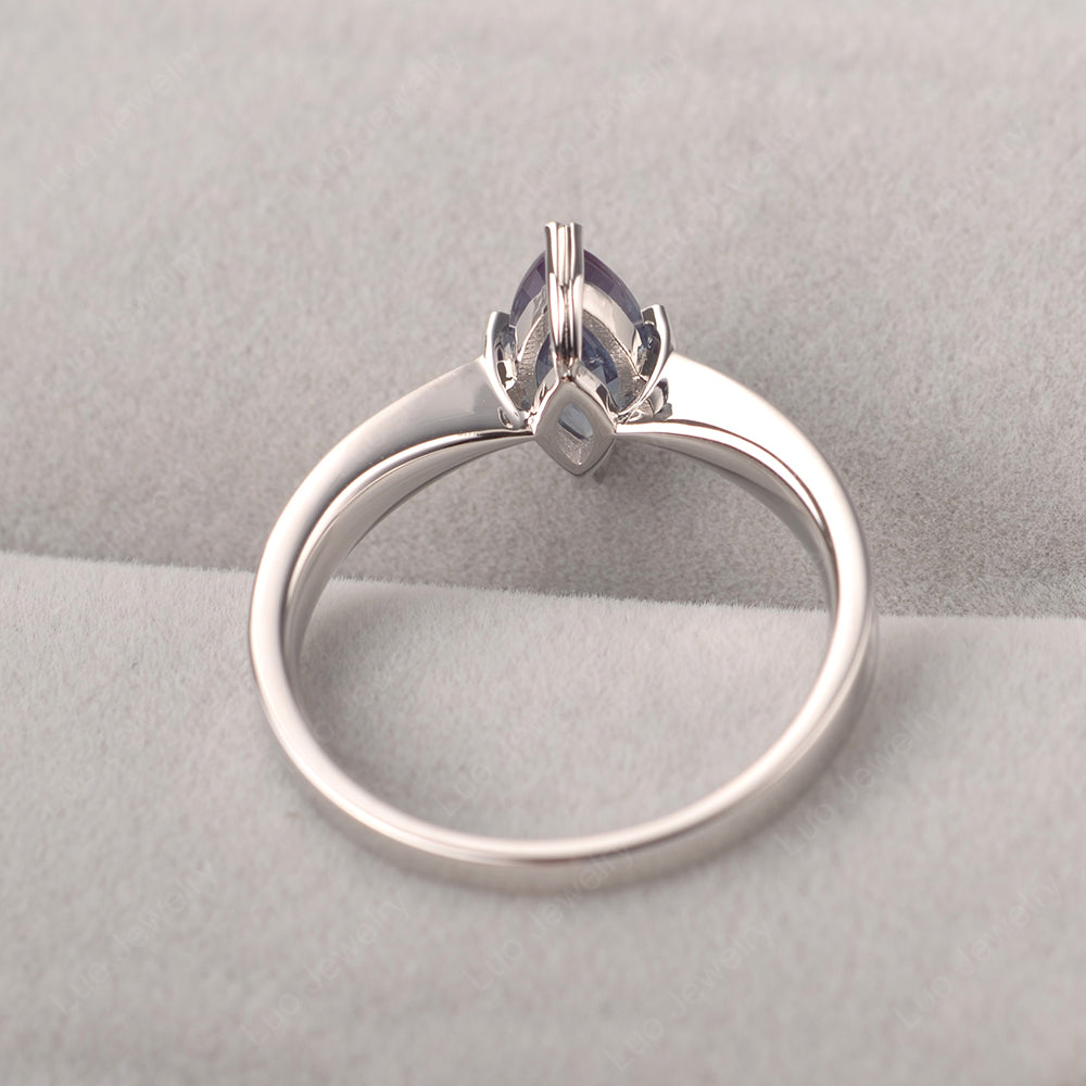 Alexandrite Wedding Ring Marquise Solitaire Ring - LUO Jewelry