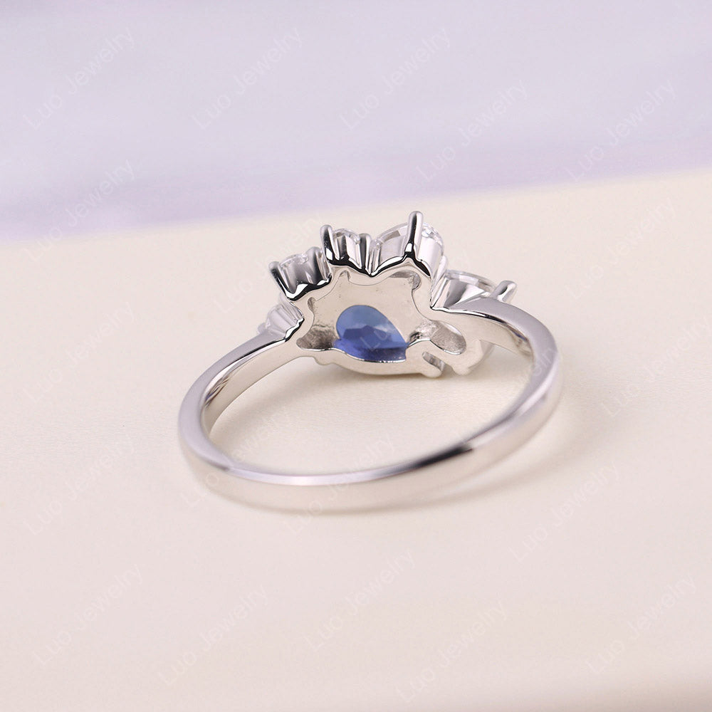 Pear Shaped Cluster Sapphire Mothers Ring