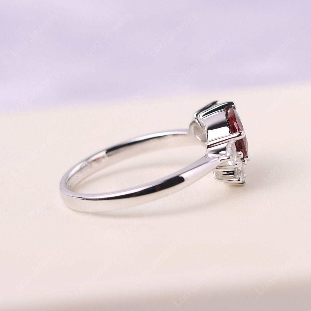 Pear Shaped Cluster Garnet Mothers Ring