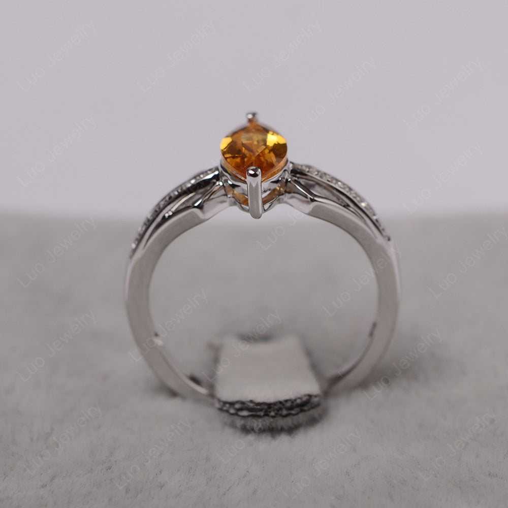 Marquise Citrine Engagement Ring - LUO Jewelry