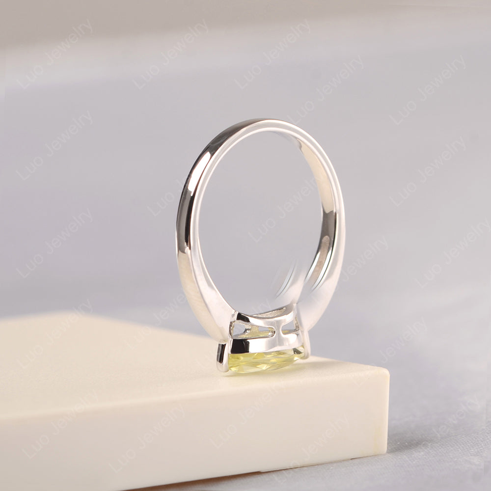 East West Marquise Cut Lemon Quartz Solitaire Ring - LUO Jewelry