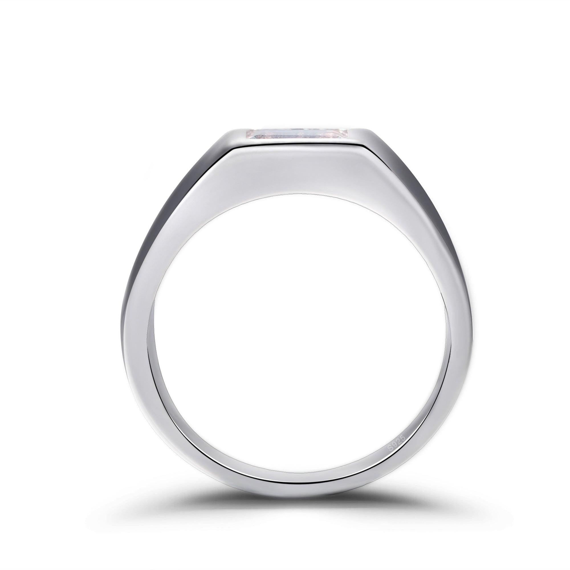 Horizontal Rectangle Bezel Moonstone Ring - LUO Jewelry