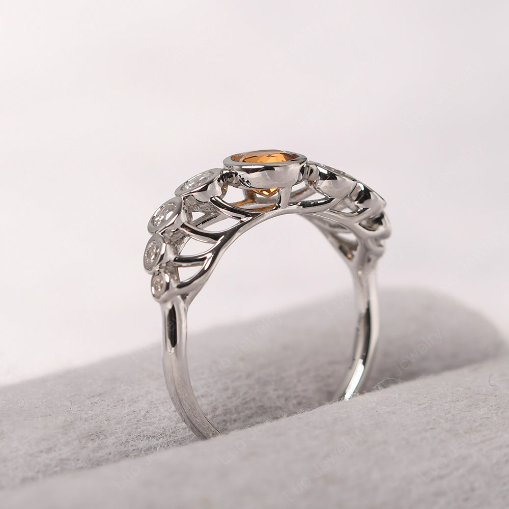 Twisted Multi Stone Citrine Ring - LUO Jewelry