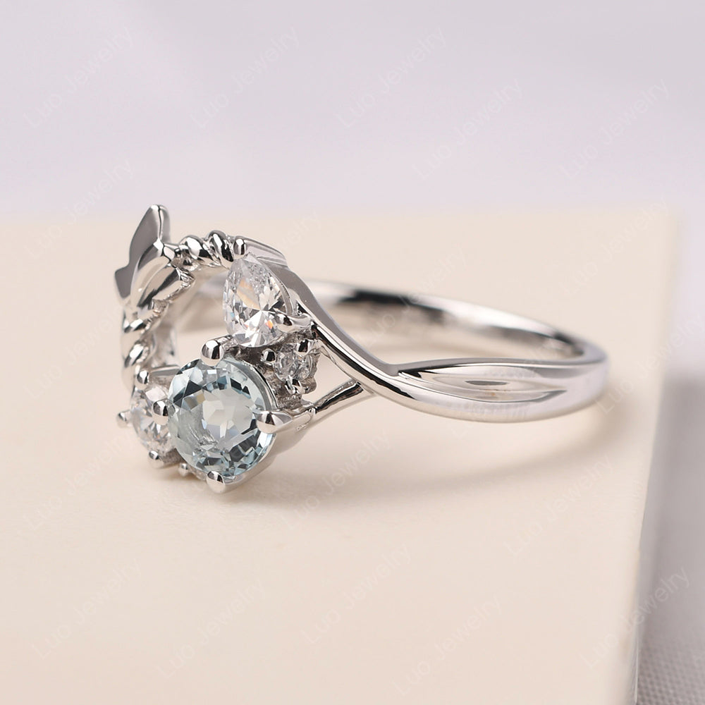 Aquamarine Ring Garland Ring - LUO Jewelry