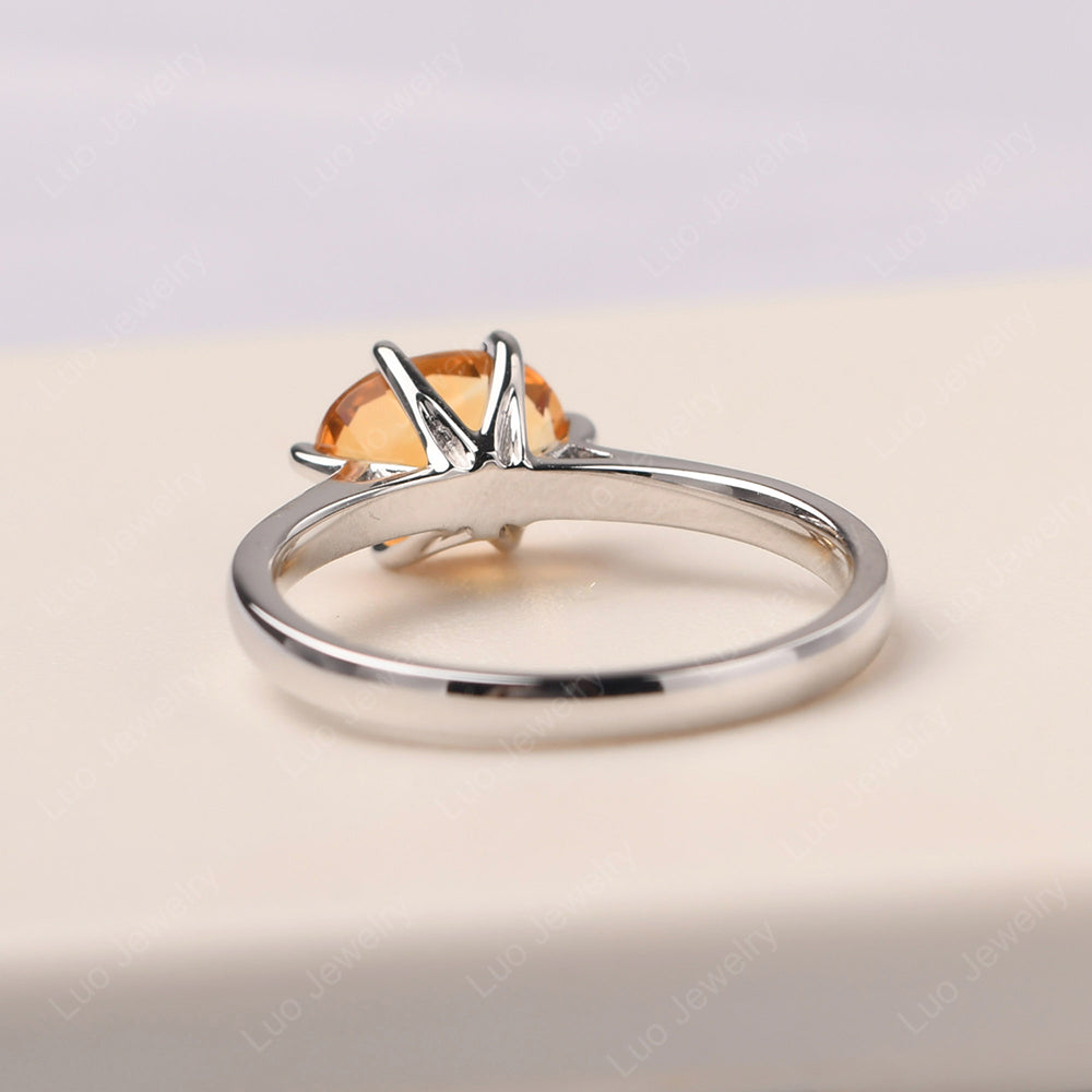 Citrine Horizontal Oval Engagement Ring - LUO Jewelry