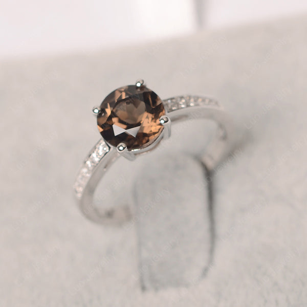 Round Cut Smoky Quartz Ring | LUO