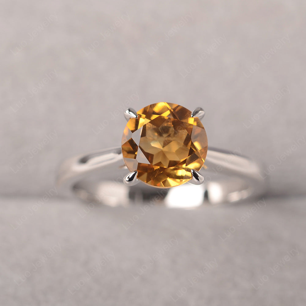 Citrine Cathedral Solitaire Engagement Ring - LUO Jewelry