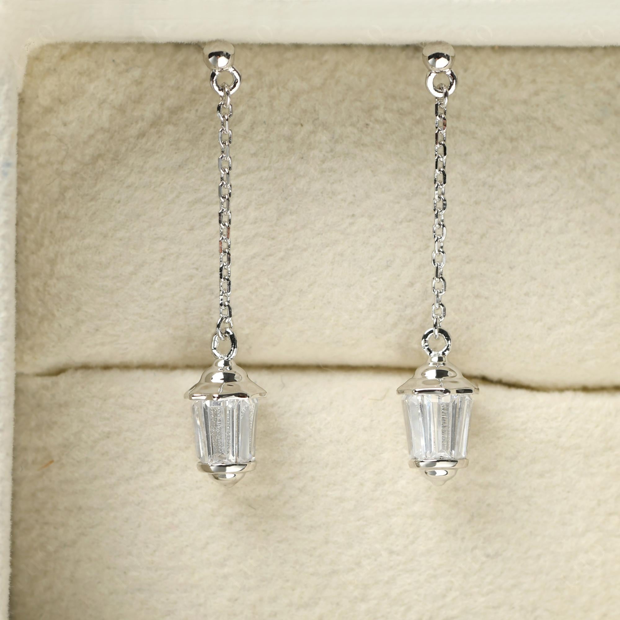 Cubic Zirconia Lantern Dangle Earrings - LUO Jewelry