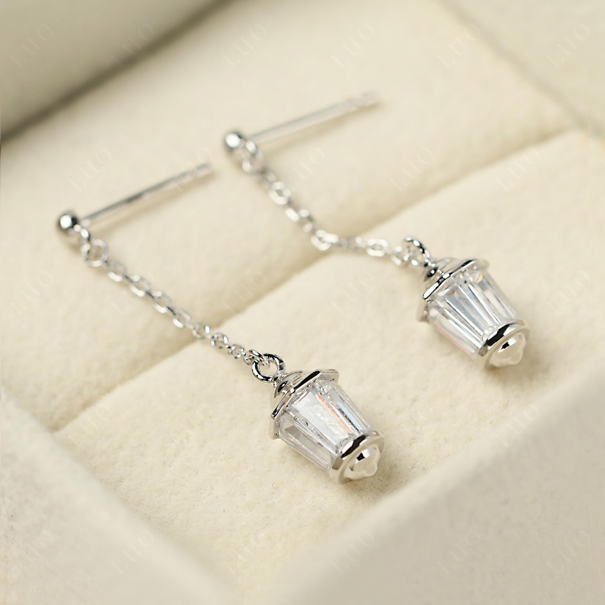 Cubic Zirconia Lantern Dangle Earrings - LUO Jewelry