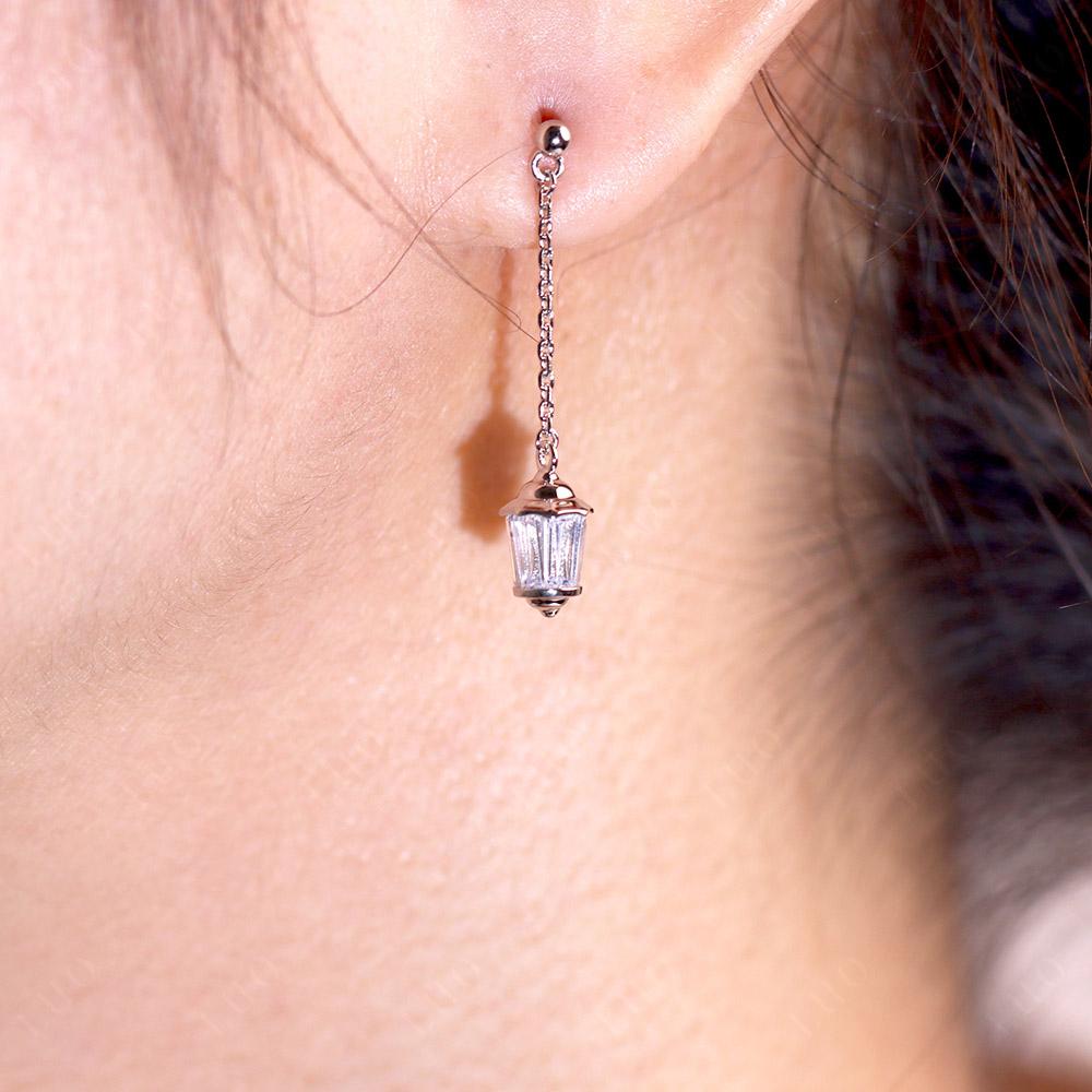 Cubic Zirconia Lantern Dangle Earrings - LUO Jewelry