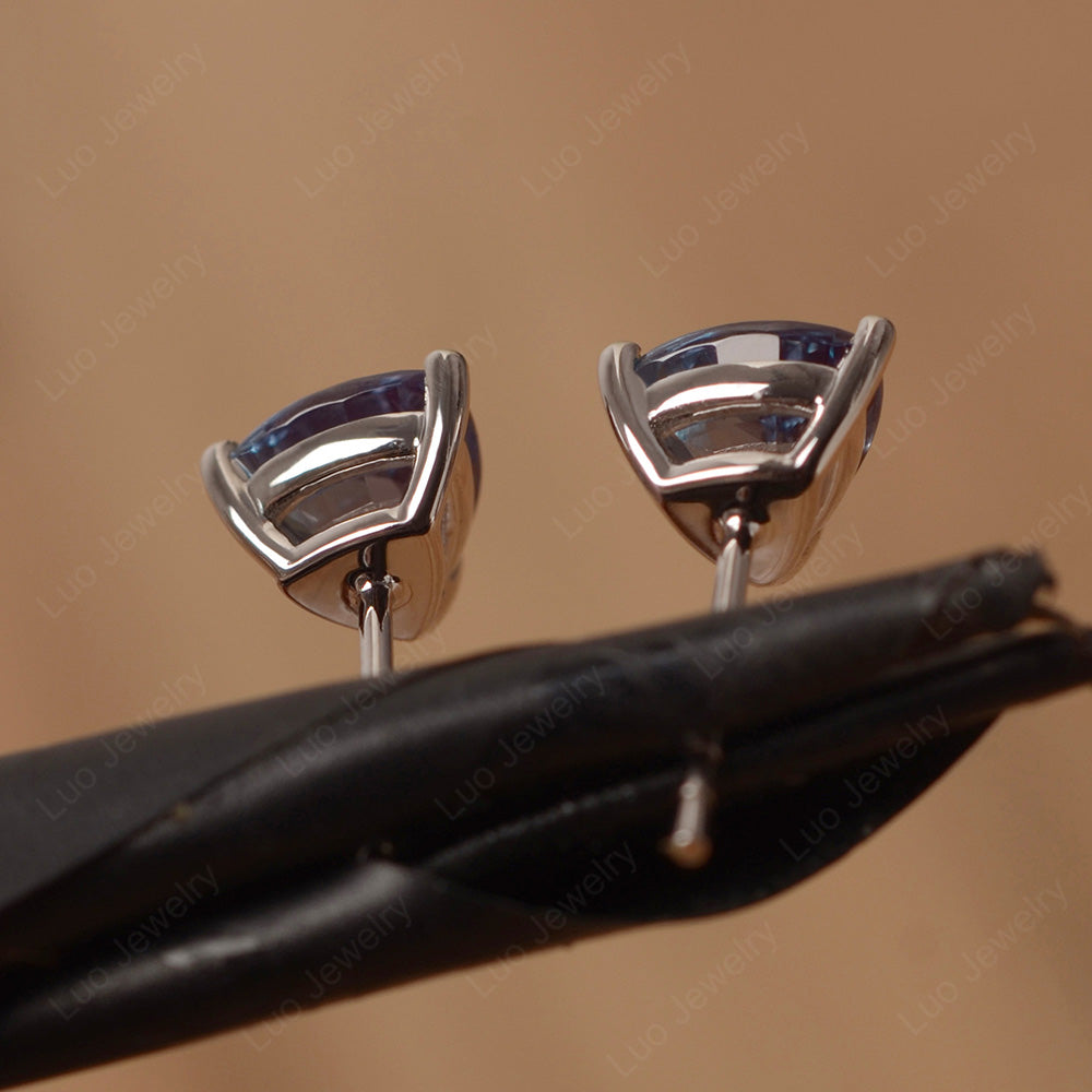 Trillion Cut Alexandrite Stud Earrings - LUO Jewelry