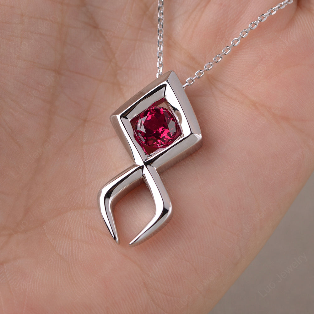 Ruby Fish Necklace Pendant Silver - LUO Jewelry