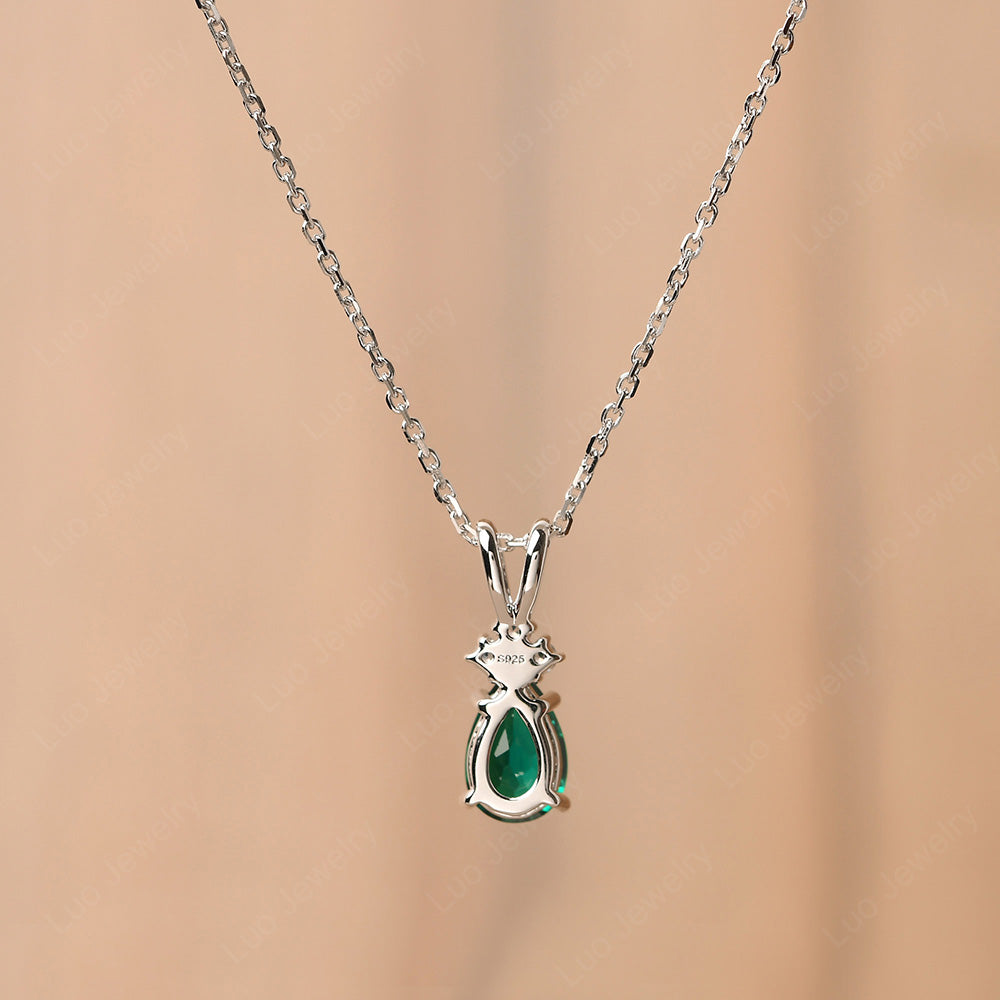 Teardrop Emerald Necklace Rose Gold - LUO Jewelry